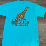 Southern Strut Giraffe Graphic Tee Blue Unisex Medium Casual T Photo 0