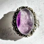 Amethyst Genuine Stone 925 Sterling Silver Ring Purple Photo 0