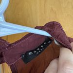 Maven West Maven‎ West Maroon Blouse Cupro USA XS cut out mock neck Long sleeve Boho Photo 4