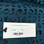 Byron Lars Beauty Mark Boyfriend Laser Cut Tee Sheer Size 2 Teal Blue V Neck NWT Green Photo 5