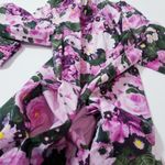 Lela Rose Floral Print Long Sleeves Rosette Shift Dress Pink Size 10 Photo 12