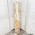 June & Hudson Tropical Print Belted Wide Leg Jumpsuit Pink Yellow Medium Photo 2