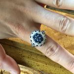 Natural Blue Sapphire Sterling Silver Cocktail Ring Photo 2