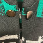 Ming Wang  Black and Green Knit Cardigan Photo 1