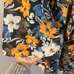 SheIn  Black & Orange Multicolor Floral Open Back High Neck Dress Women Sz XS Photo 9