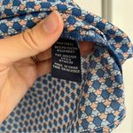 Max edition women’s medium peplum top tie waist blouse puff sleeve blue orange Photo 2