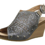 Pikolinos Benissa Laser Cut Green Leather Wedge Sandals Leather Size 38 7.5 Photo 0