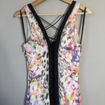 Bebe Vintage  Y2K Lace Up Bodycon Mini Dress Women's Small Multicolor Floral Photo 8