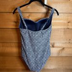 Nip Tuck One Piece Multi Cup Tummy Control Ruche Blue Geometric Flower Swimsuit Size 6 Photo 7