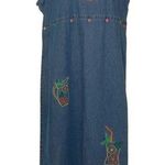 Vintage CB Casuals Maxi Jean Skirt Citrus Appliqués Size PL Photo 0