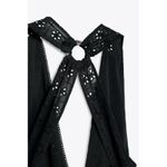 ZARA  Black Cutwork Embroidery Eyelet Maxi Dress Open Back Beach Vacation XS Photo 3