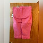 NYDJ  Marilyn Straight Leg Crop Jeans Pink Flamingo Fray Cuffed Leg NWT Size 18W Photo 9