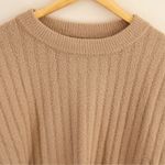 Aerie  Buttercream Ribbed Crew Sweater‎ Tan Textured Knit Pullover Women's Small Photo 12