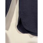 H&M Womens  Viscose Band-Collar Blouse 4 Navy Officewear Business Casual Photo 6