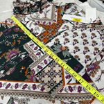 Calvin Klein NWT S Floral Blouse long sleeve roll tab button down v- neck office Photo 5