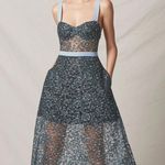 ABS Allen Schwartz NWT Eden Bustier Floral Print Midi Semi-Sheer Mesh Panels 10 Photo 1