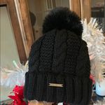 Michael Kors  Black Acrylic Pom Crochet Beanie Cap Photo 2