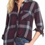 Rails Plaid Hunter Indigo Merlot Button Down Flannel Top Photo 0