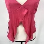 Hazel Boutique‎ Womens Pink Asymmetrical Crop Top Size Medium Photo 7