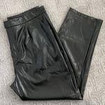 H by Halston New Halston Faux Leather High Rise Straight Leg Ankle Pants Black Photo 12