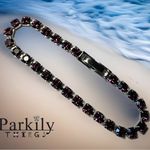 Handcrafted bracelet with amethyst Swarovski crystal Silver Photo 2