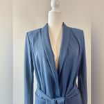 White House | Black Market WHBM Slate Blue Slip On Belted Blazer Jacket Size 12 Photo 2