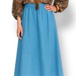 Vintage 80s Alfredo’s Wife Blue Chambray Denim Handkerchief Hem Skirt Made USA Photo 8