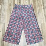 Max Studio NWT  pleated wide leg pants cropped paisley navy blue ornage size XL Photo 6