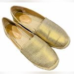Banana Republic Gold Canvas Espadrille Flats Size 7 Jute Boho Chic Resort Wear Photo 1