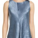 Vince Bias Cut Crinkled Satin Texture Tank Top Blouse Stormy Blue XS Photo 1