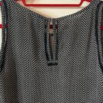 Greylin  Black and White Patterned Sleeveless Blouse Photo 5