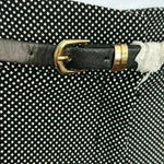 Chocolate Black and White Small Polka Dot Women's Trousers (503) Size M Photo 4