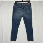 Abercrombie & Fitch Abercrombie Harper Ankle Distressed Skinny Jeans Dark Wash 26 Short Cut Off Hem Photo 9