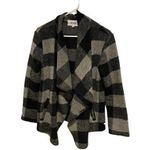BB Dakota wool plaid open cardigan poncho black and gray size medium Photo 0