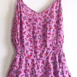 Floral Pockets Boho Romper Pink Size M Photo 0