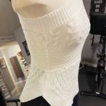 Boutique White One-Shoulder Sleeveless asymmetrical cable knit top Photo 2