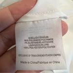 Tory Burch  Sz L White Chevron Mesh Fit and Flare Dress Sleeveless Photo 5