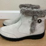 Khombu Iris Plush Faux Fur Gray Suede Winter Ankle Boots Photo 1
