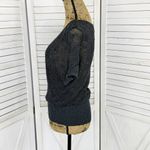 Cache Crochet Sheer Knit Topper Sweater Dark Grey Medium Dolman Cap Sleeve Photo 1