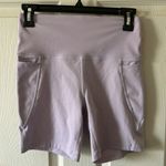Antonio Melani Women’s Active Power 6 High Waist Lilac Bike Shorts w/Pockets Med Photo 4
