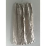 H&M Pants Womens Medium Natural Tan Linen Wide Leg Pull On Beach Coastal Travel Photo 1