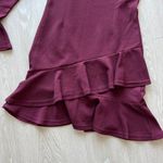 SheIn  Dress Maroon Red Bell Sleeve Tiered Ruffled Mini Photo 3