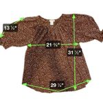 Paisley Vine Boho Tie Sleeve Midi Dress Animal Print Brown‎ Size Large Brown Photo 6