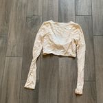 Dynamite  haut long sleeve micro wrap top in birch Photo 5