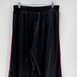 Torrid Wide Leg High-Rise Pull-On Satin Pants in black pink piping 0/L formal Photo 8