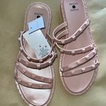 Shade & Shore  liv Sz 6 womens studded strap blush slide sandals Photo 0