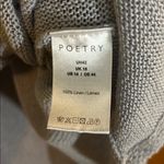 Poetry  Linen Open Weave Knit V Neck Top Size 14 Light Gray Photo 2