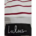 Lulus NWT Cafe Society White Red Lined Striped Shirt Dress Fisherman SM Photo 7