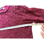 Susan Graver Womens Burgundy Lace Overlay Long Sleeve Tunic Top L Sheer Sleeves Photo 5