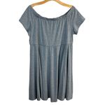 Torrid Skater Dress 1X Gray Off Shoulder Flowy A-Line Jersey Stretch Knit New Photo 1